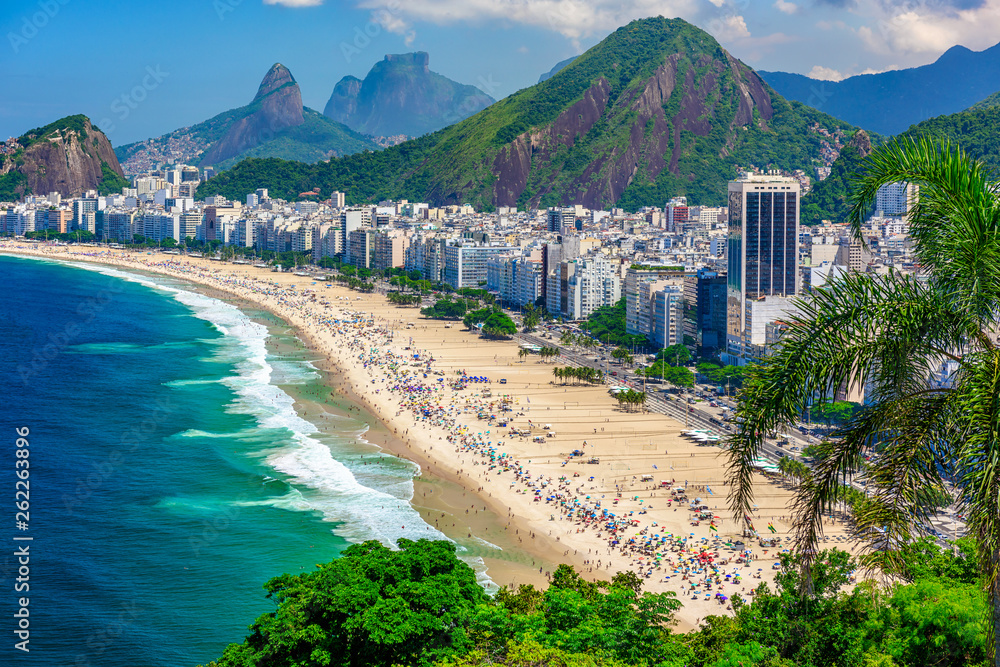 Copacabana beach in Rio de Janeiro, Brazil. Copacabana beach is the most famous beach of Rio de Janeiro, Brazil