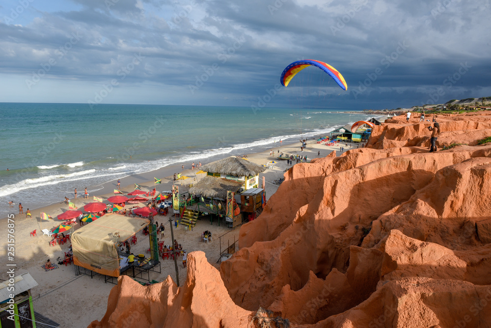 The beach of Canoa Quebrada on Brazil