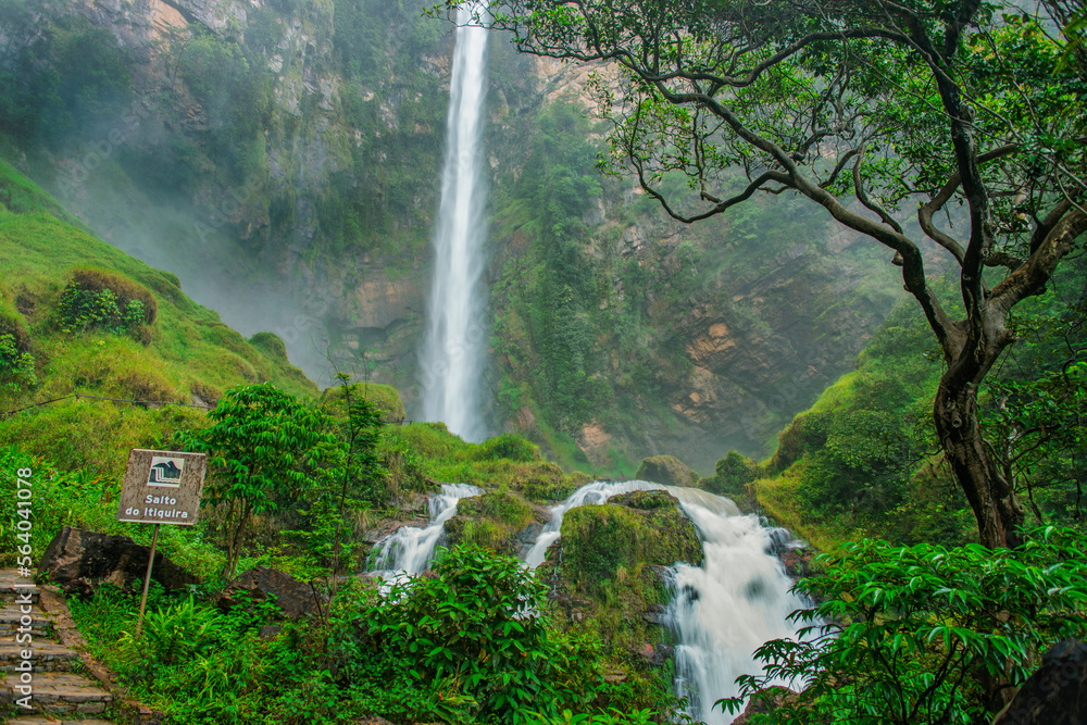 The Itiquira Falls is a waterfall with height of 168 meters, making them possibly the highest accessible waterfall in Brazil and the second highest overall. Itiquira, GO, Brazil, June 2017